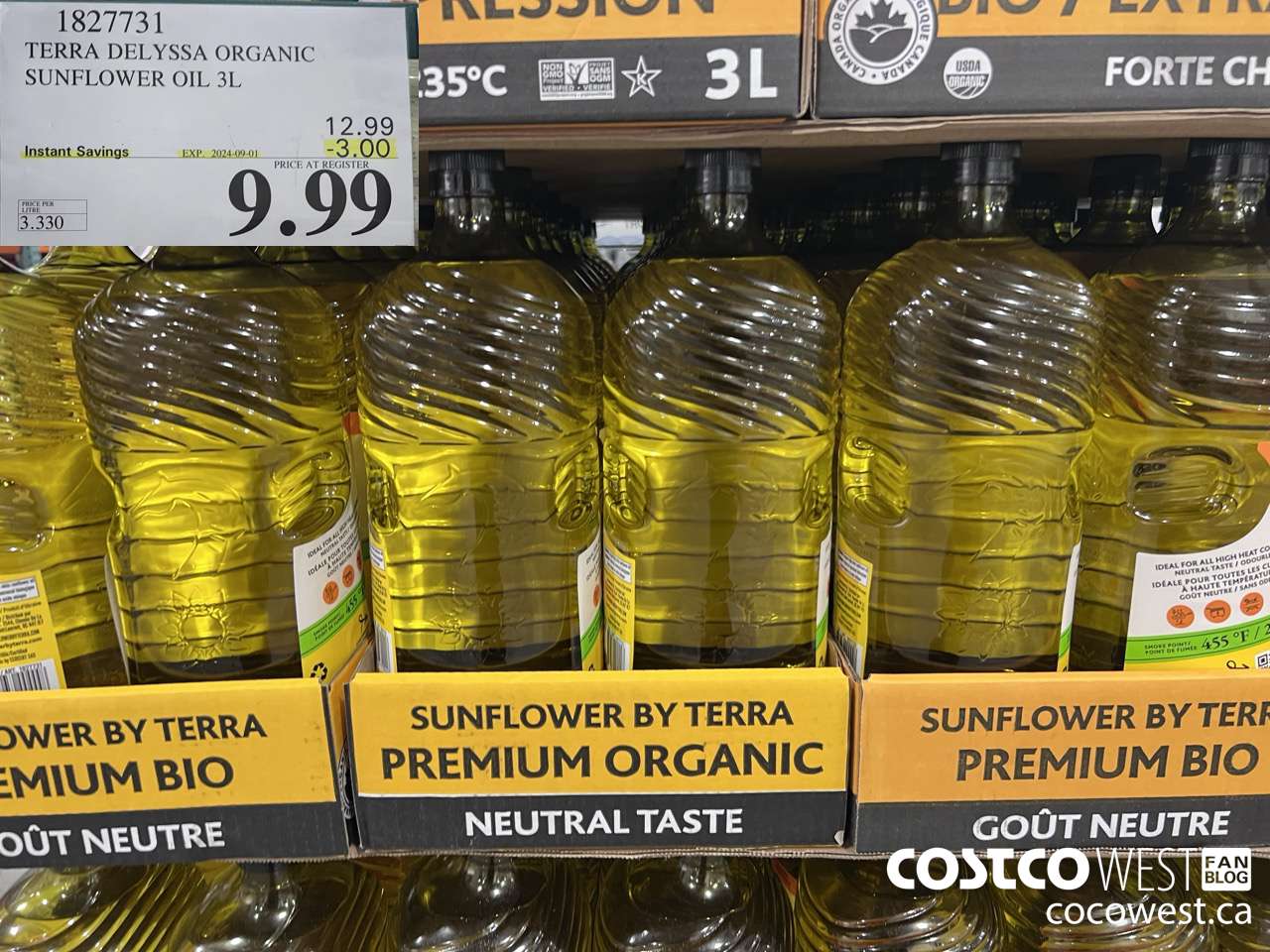 1827731 TERRA DELYSSA ORGANIC SUNFLOWER OIL 3L ($3.00 INSTANT SAVINGS EXPIRES ON 2024-09-01) $9.99