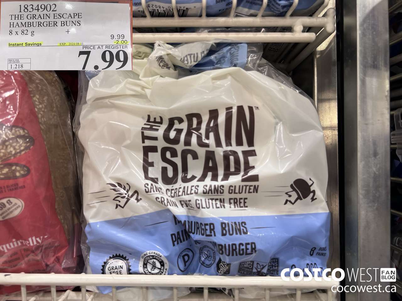 1834902 THE GRAIN ESCAPE HAMBURGER BUNS 8 X 82 G ($2.00 INSTANT SAVINGS EXPIRES ON 2024-08-11) $7.99