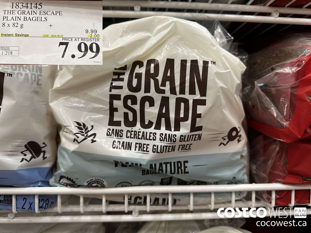 1834145 THE GRAIN ESCAPE PLAIN BAGAELS 8 X 82G ($2.00 INSTANT SAVINGS EXPIRES ON 2024-08-25) $7.99
