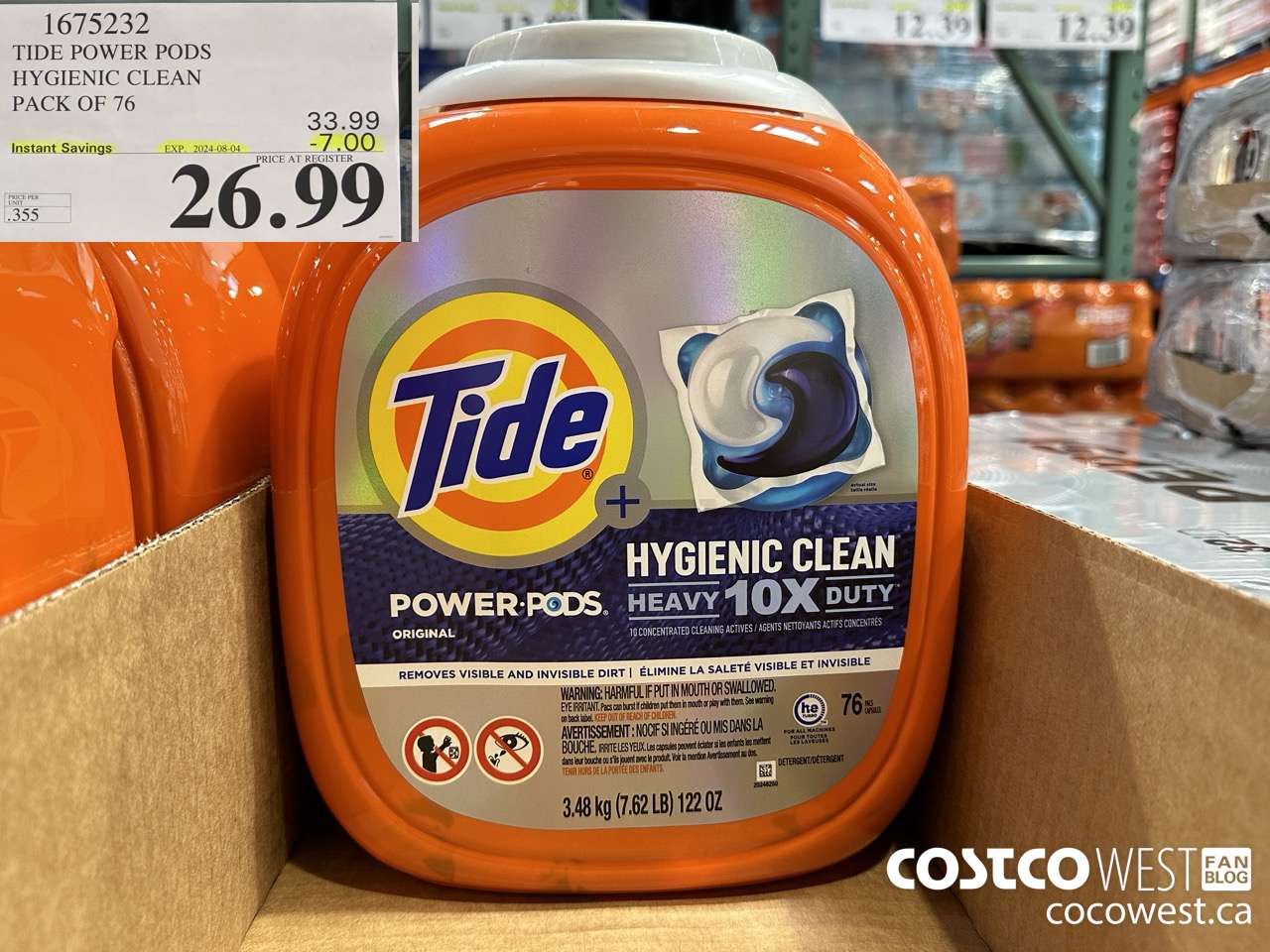 1675232 TIDE POWER PODS HYGIENIC CLEAN PACK OF 76 ($7.00 INSTANT SAVINGS EXPIRES ON 2024-08-04) $26.99