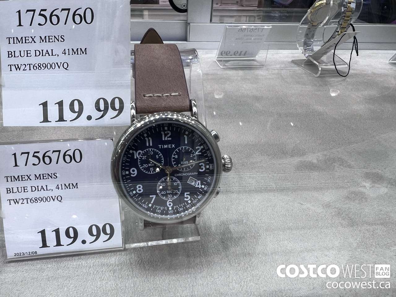 1756760 TIMEX MENS BLUE DIAL, 41MM TW2T68900VQ $119.99