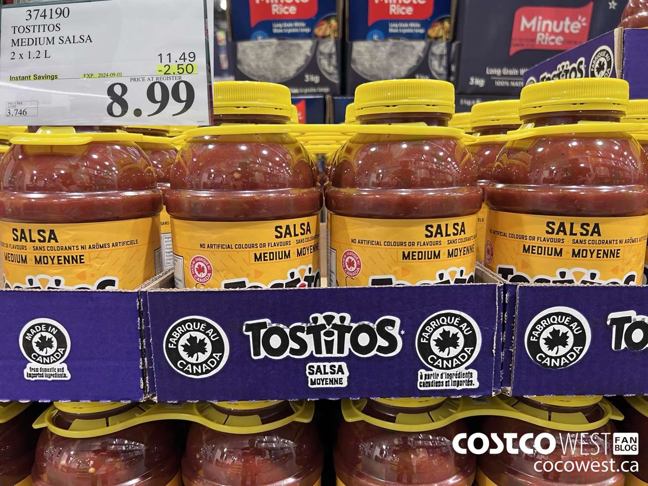 374190 TOSTITOS MEDIUM SALSA 2 X 1.2 L ($2.50 INSTANT SAVINGS EXPIRES ON 2024-09-01) $8.99