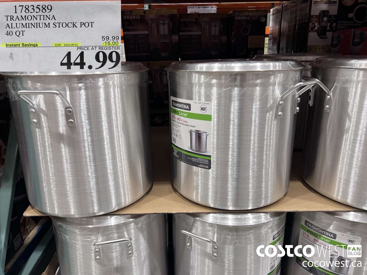 1783589 TRAMONTINA ALUMINIUM STOCK POT 40 QT ($15.00 INSTANT SAVINGS EXPIRES ON 2024-09-01) $44.99