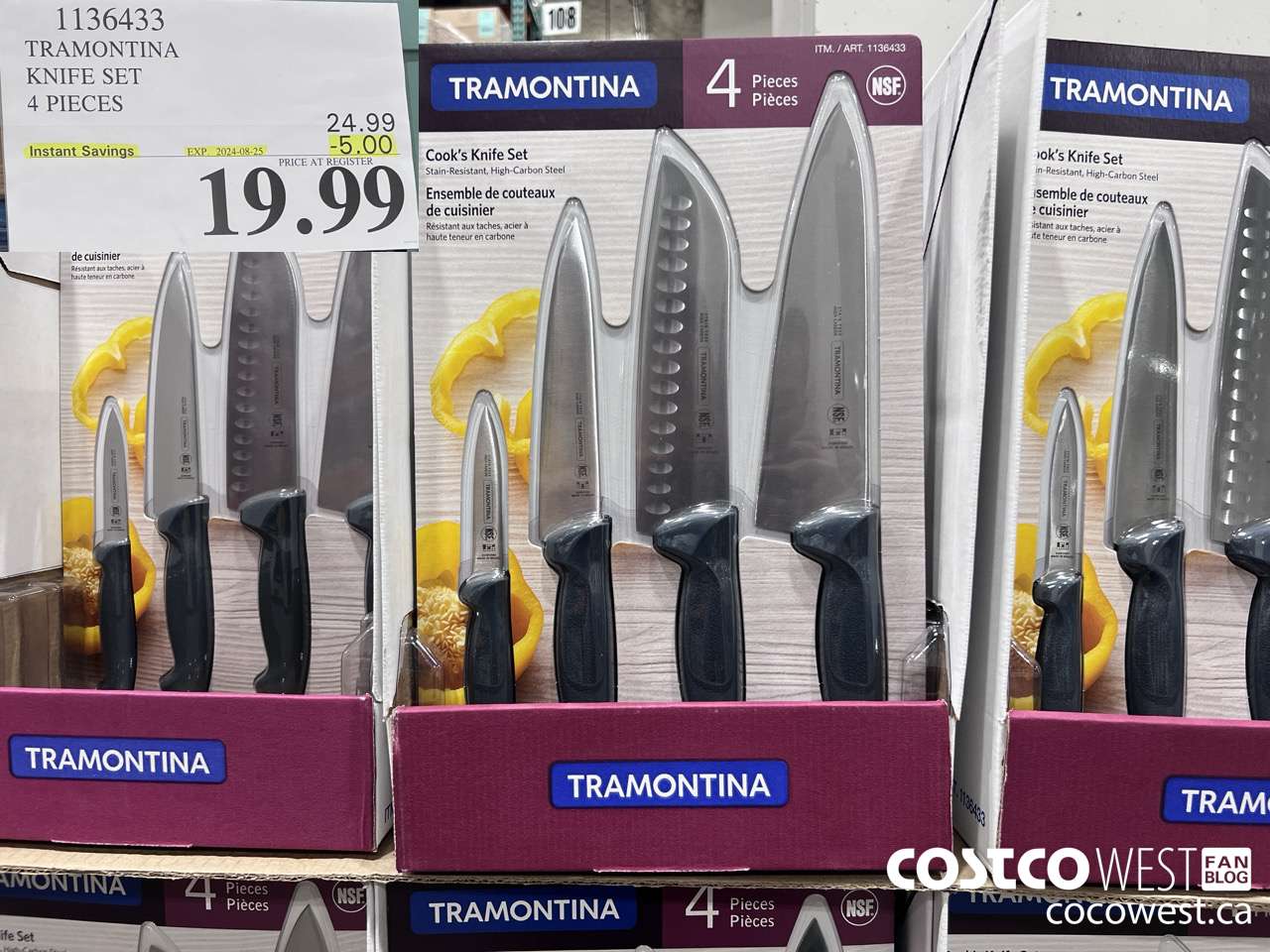 1136433 TRAMONTINA KNIFE SET 4 PIECES ($5.00 INSTANT SAVINGS EXPIRES ON 2024-08-25) $19.99