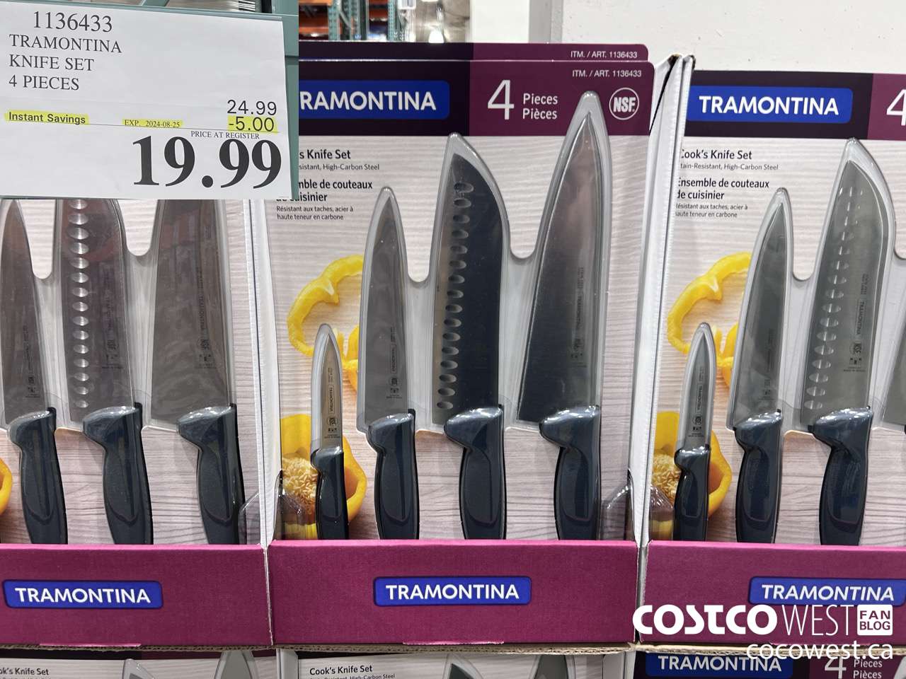 1136433 TRAMONTINA KNIFE SET 4 PIECES ($5.00 INSTANT SAVINGS EXPIRES ON 2024-08-25) $19.99