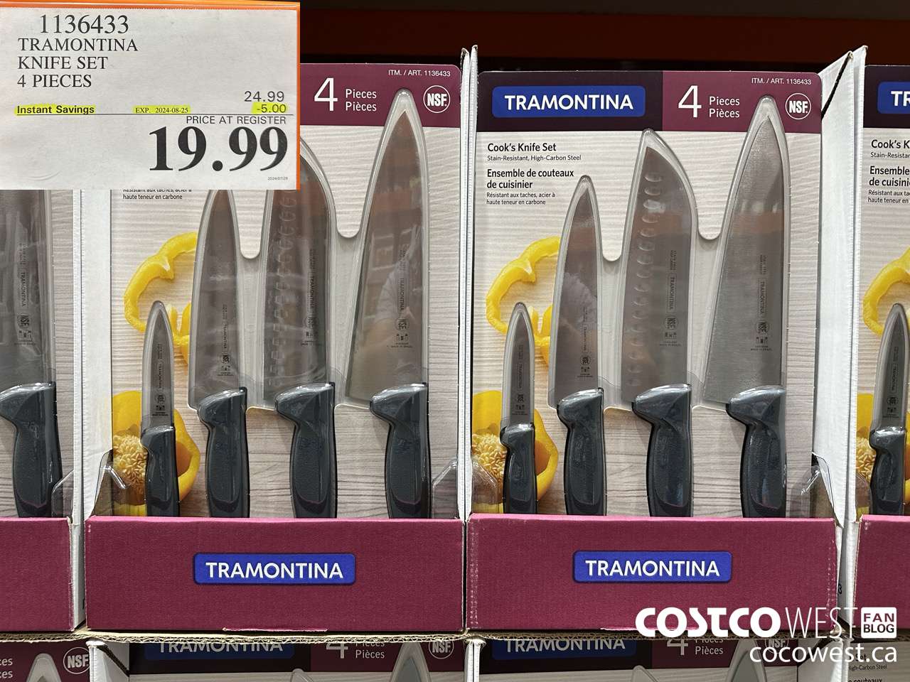 1136433 TRAMONTINA KNIFE SET 4 PIECES ($5.00 INSTANT SAVINGS EXPIRES ON 2024-08-25) $19.99