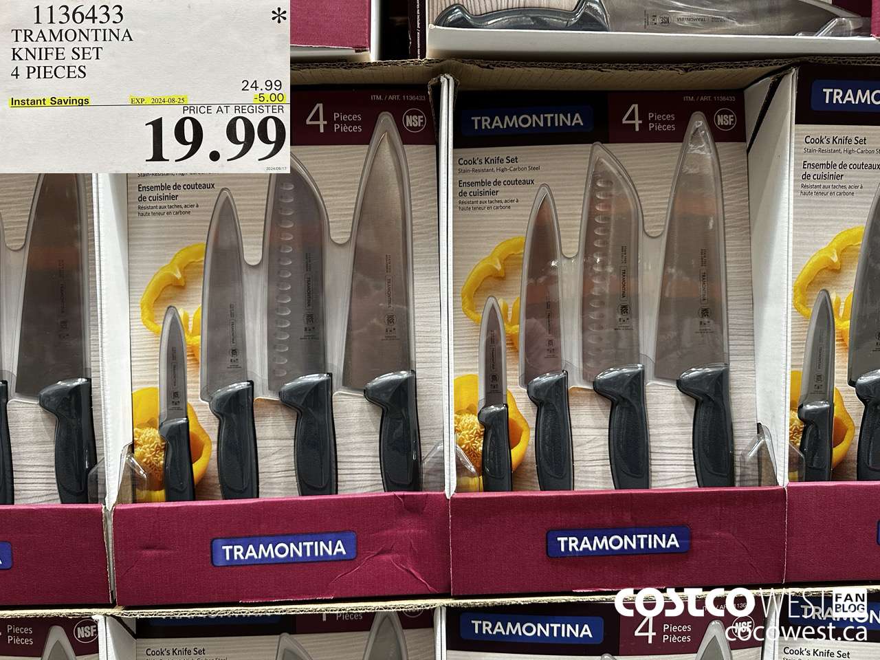 1136433 TRAMONTINA KNIFE SET 4 PIECES ($5.00 INSTANT SAVINGS EXPIRES ON 2024-08-25) $19.99
