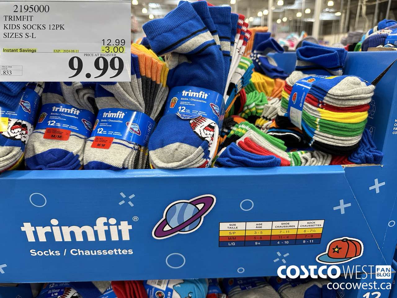 2195000 TRIMFIT KIDS SOCKS 12PK SIZE S-L ($3.00 INSTANT SAVINGS EXPIRES ON 2024-08-11) $9.99
