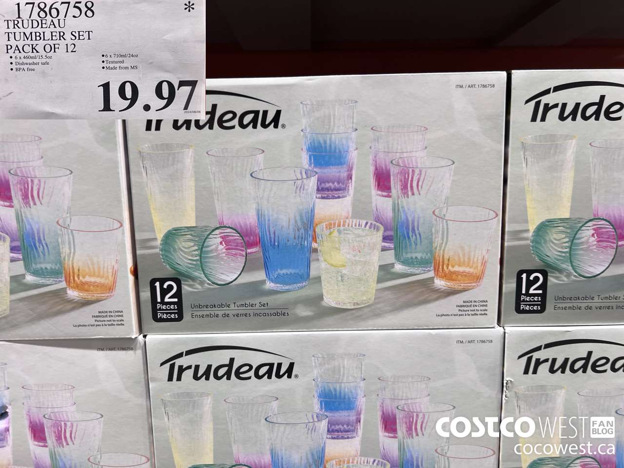 1786758 TRUDEAU TUMBLER SET PACK OF 12 $19.97