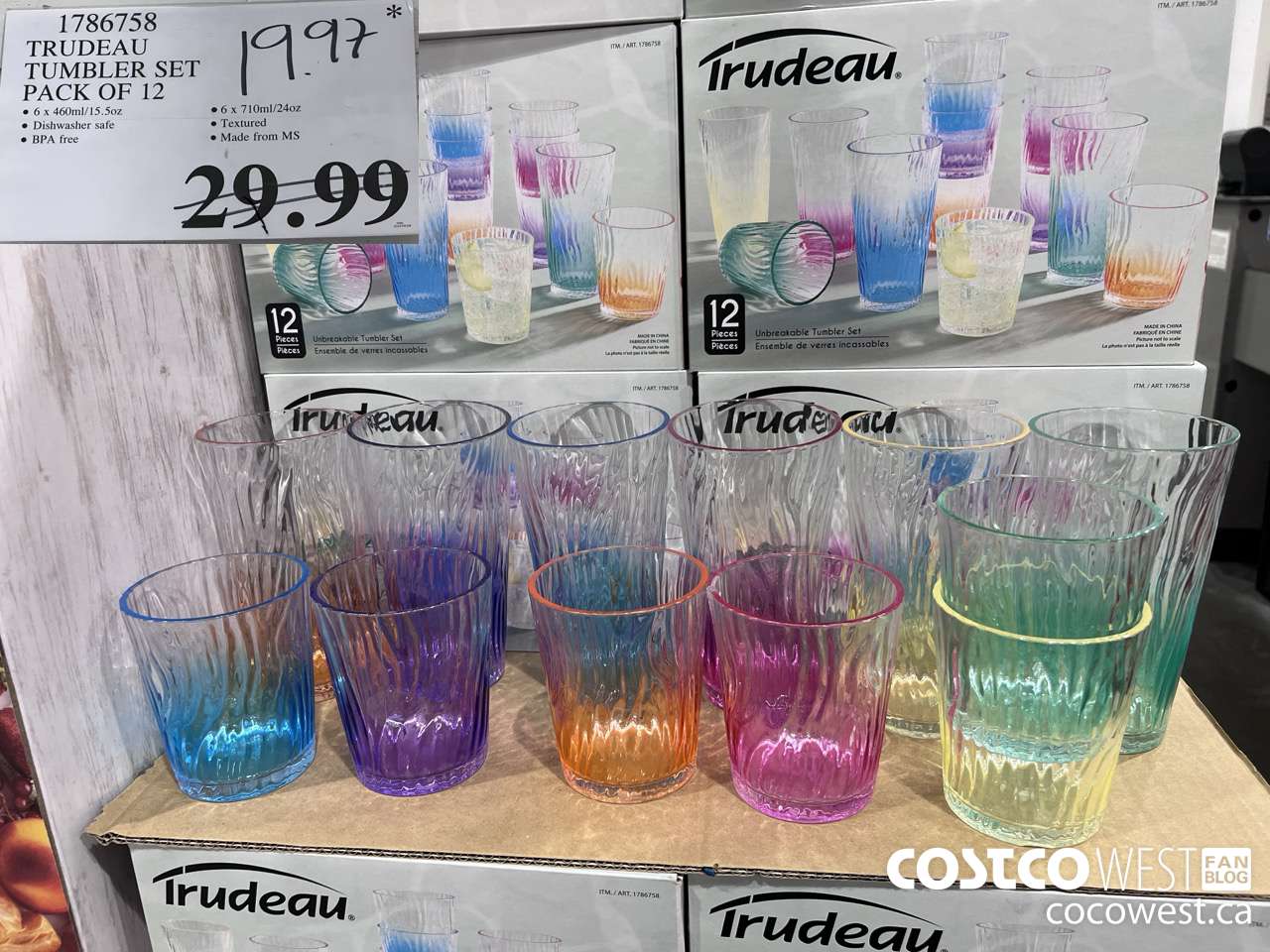 1786758 TRUDEAU TUMBLER SET PACK OF 12 $19.97