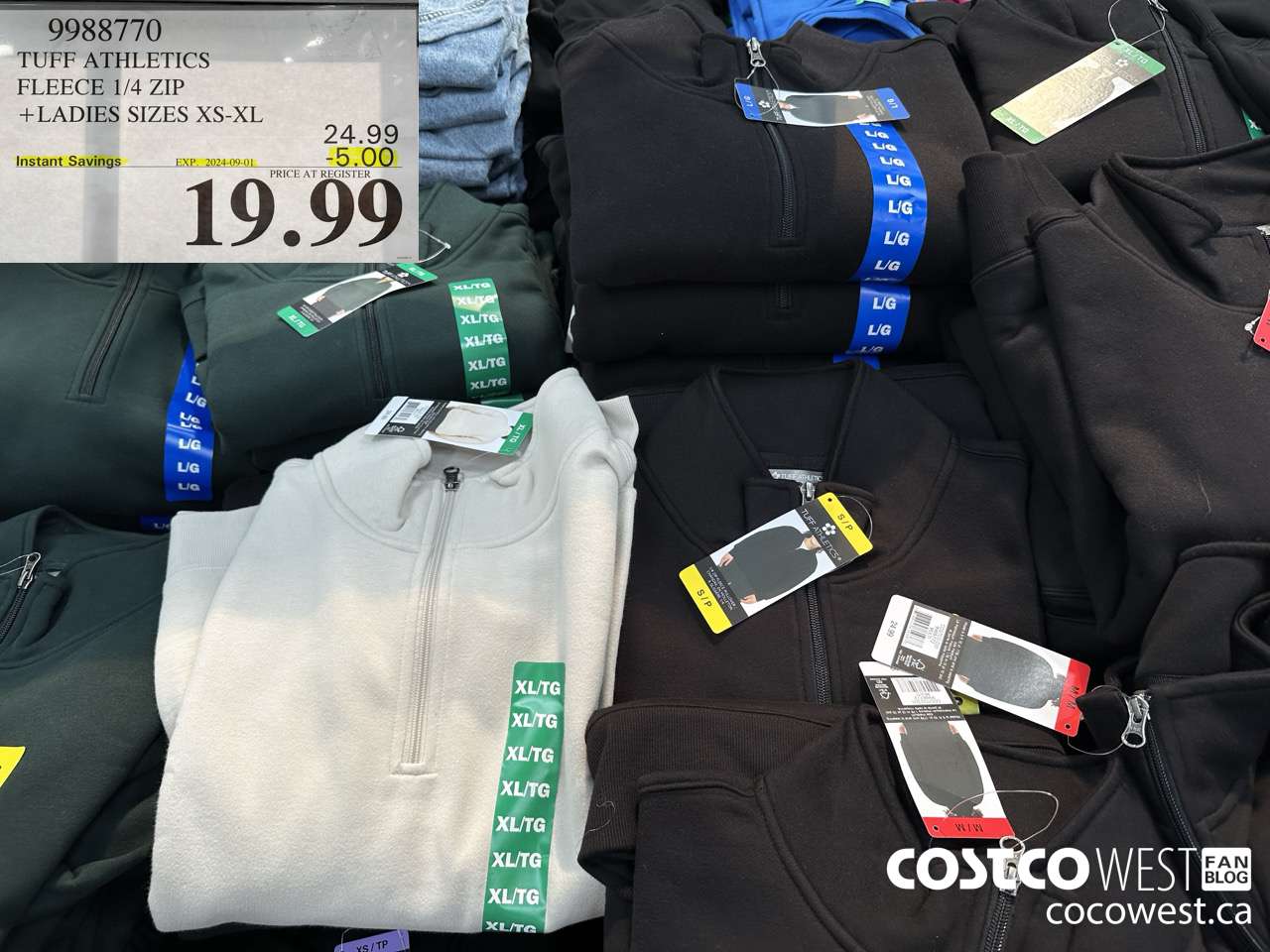 9988770 TUFF ATHLETICS FLEECE 1/4 ZIP LADIES SIZES XS-XL ($5.00 INSTANT SAVINGS EXPIRES ON 2024-09-01) $19.99