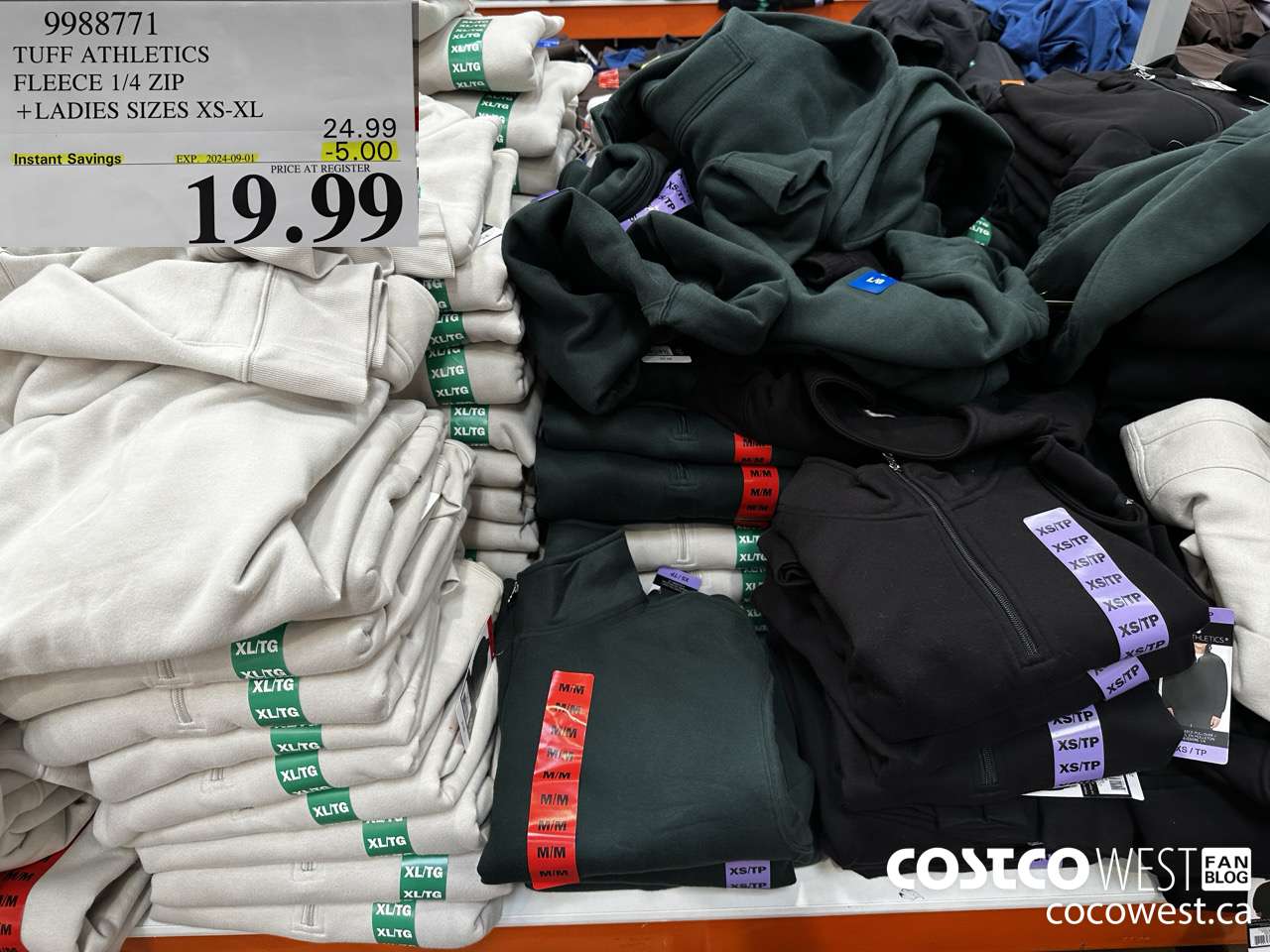 9988771 TUFF ATHLETICS FLEECE 1/4 ZIP LADIES SIZES XS-XL ($5.00 INSTANT SAVINGS EXPIRES ON 2024-09-01) $19.99