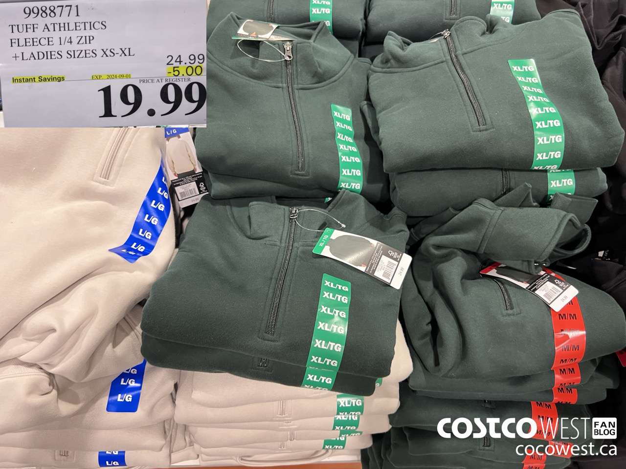 9988771 TUFF ATHLETICS FLEECE 1/4 ZIP LADIES SIZES XS-XL ($5.00 INSTANT SAVINGS EXPIRES ON 2024-09-01) $19.99