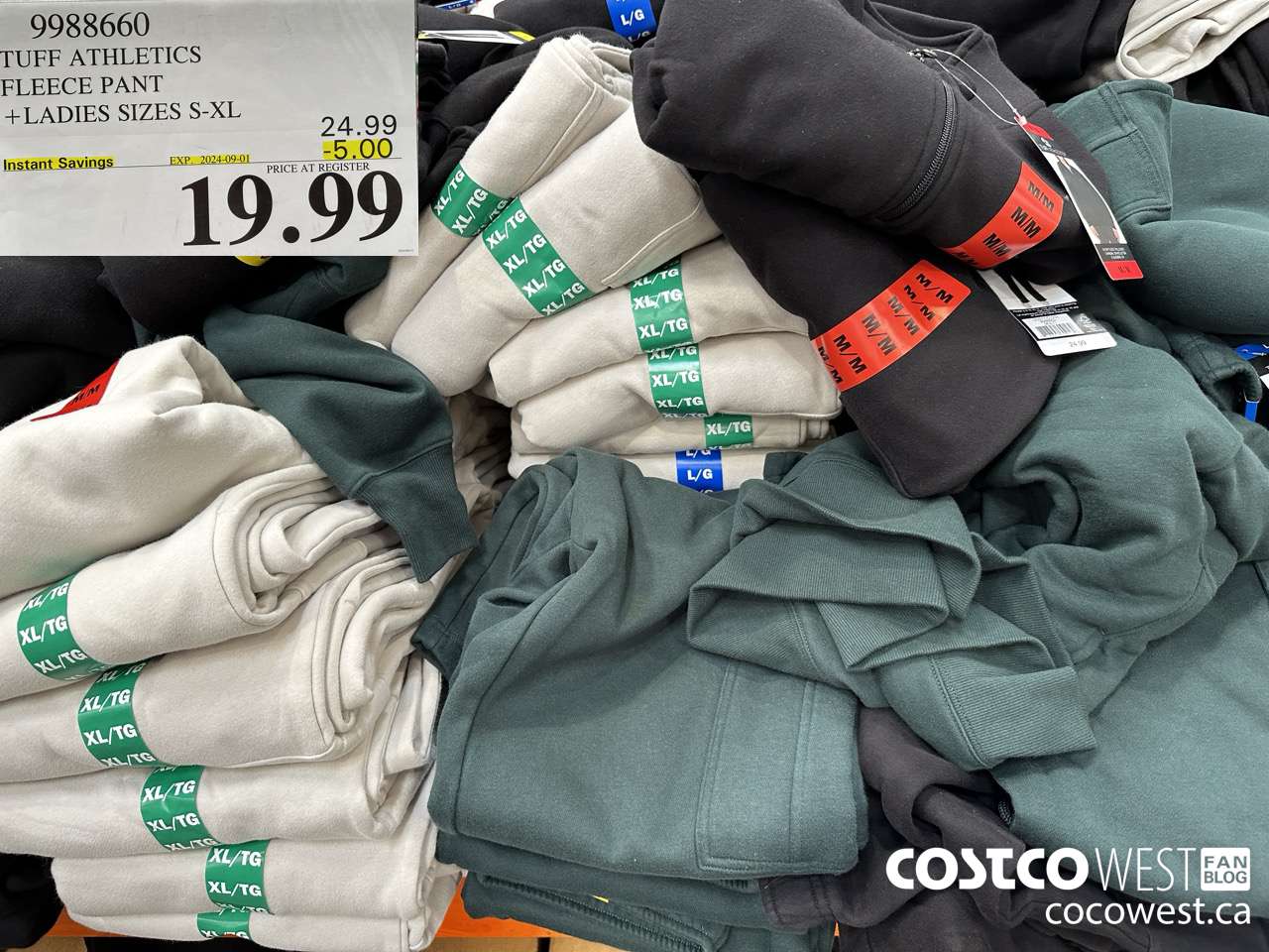 9988660 TUFF ATHLETICS FLEECE PANT LADIES SIZES XS-XL ($5.00 INSTANT SAVINGS EXPIRES ON 2024-09-01) $19.99