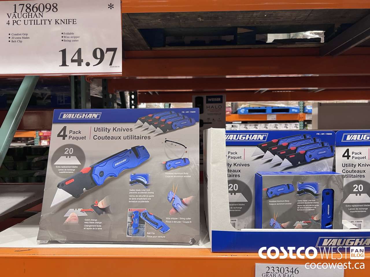 1786098 VAUGHAN 4 PC UTILITY KNIFE $14.97