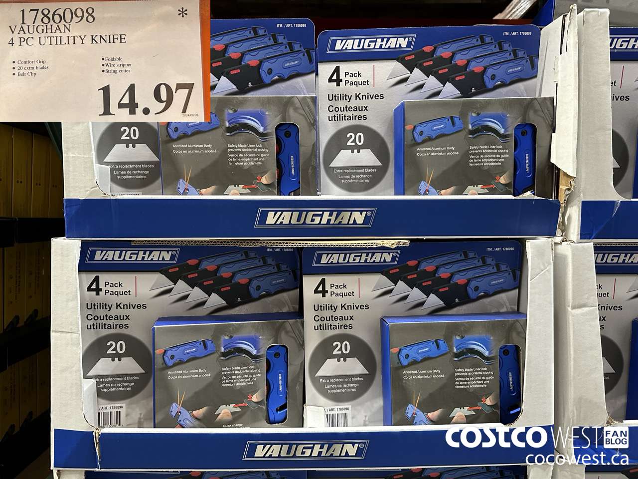 1786098 VAUGHAN 4 PC UTILITY KNIFE $14.97