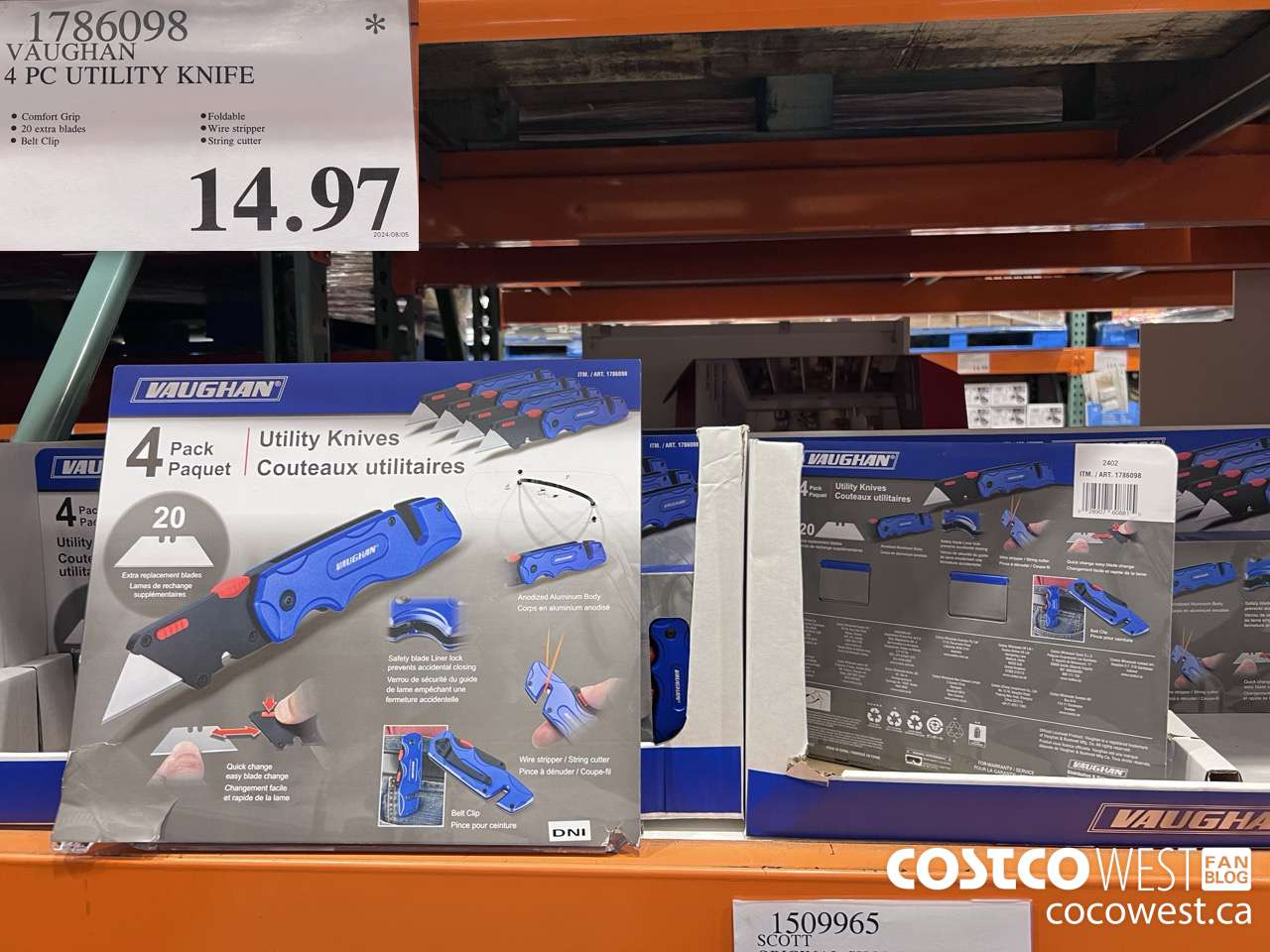 1786098 VAUGHAN 4 PC UTILITY KNIFE $14.97