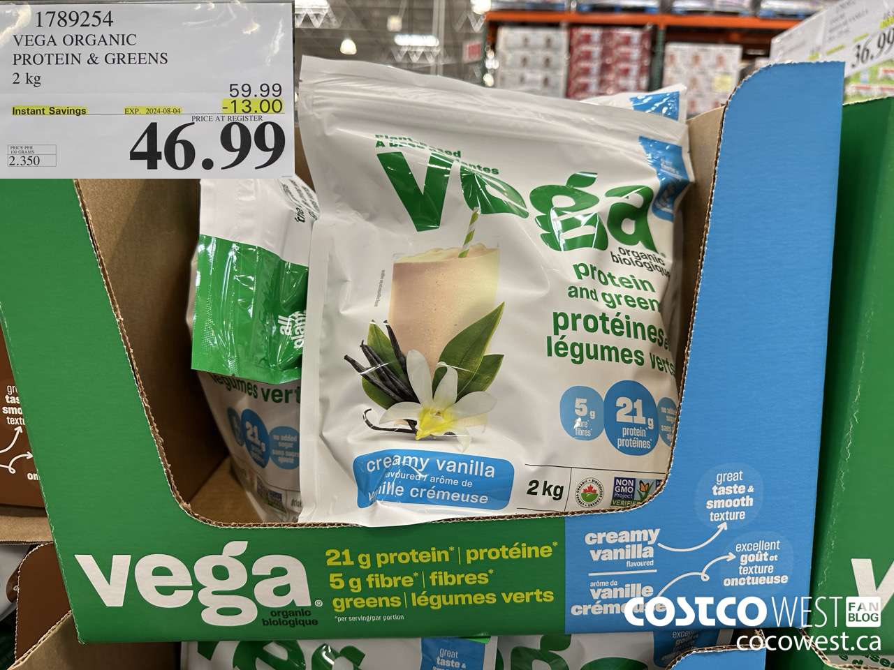 1789254 VEGA ORGANIC PROTEIN & GREENS 2 KG ($13.00 INSTANT SAVINGS EXPIRES ON 2024-08-04) $46.99