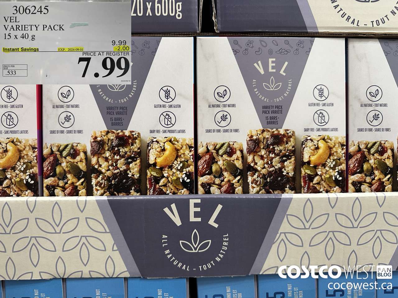 306245 VEL VARIETY PACK 15 x 40g ($2.00 INSTANT SAVINGS EXPIRES ON 2024-09-01) $7.99