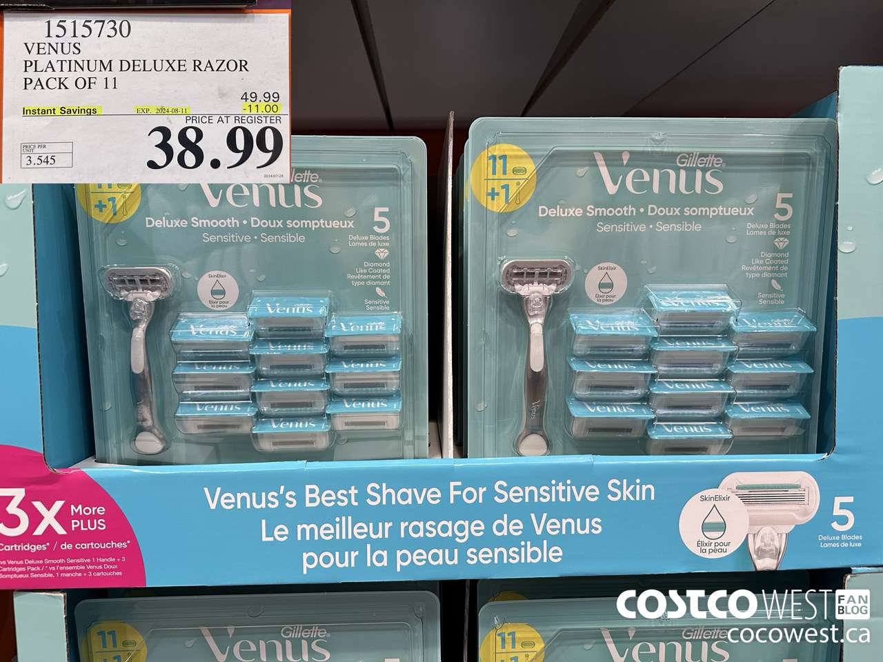 1515730 VENUS PLATINUM DELUXE RAZOR PACK OF 11 ($11.00 INSTANT SAVINGS EXPIRES ON 2024-08-11) $38.99