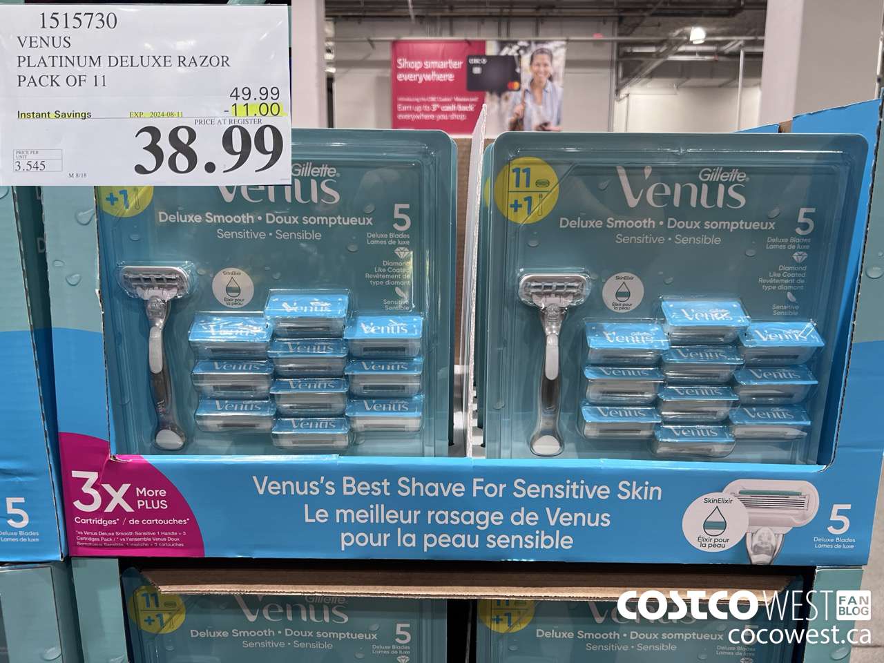 1515730 VENUS PLATINUM DELUXE RAZOR PACK OF 11 ($11.00 INSTANT SAVINGS EXPIRES ON 2024-08-11) $38.99