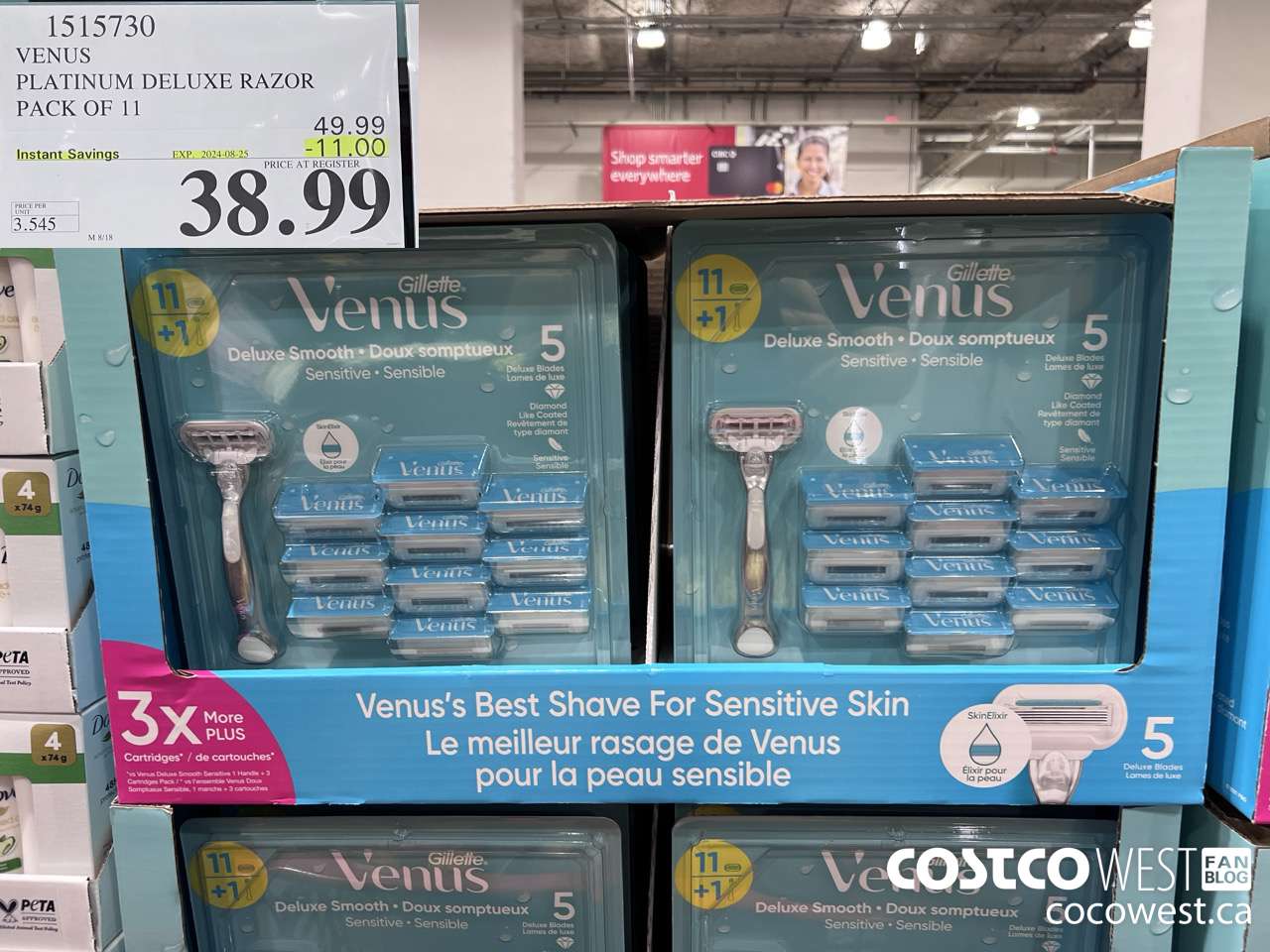 1515730 VENUS PLATINUM DELUXE RAZOR PACK OF 11 ($11.00 INSTANT SAVINGS EXPIRES ON 2024-08-25) $38.99