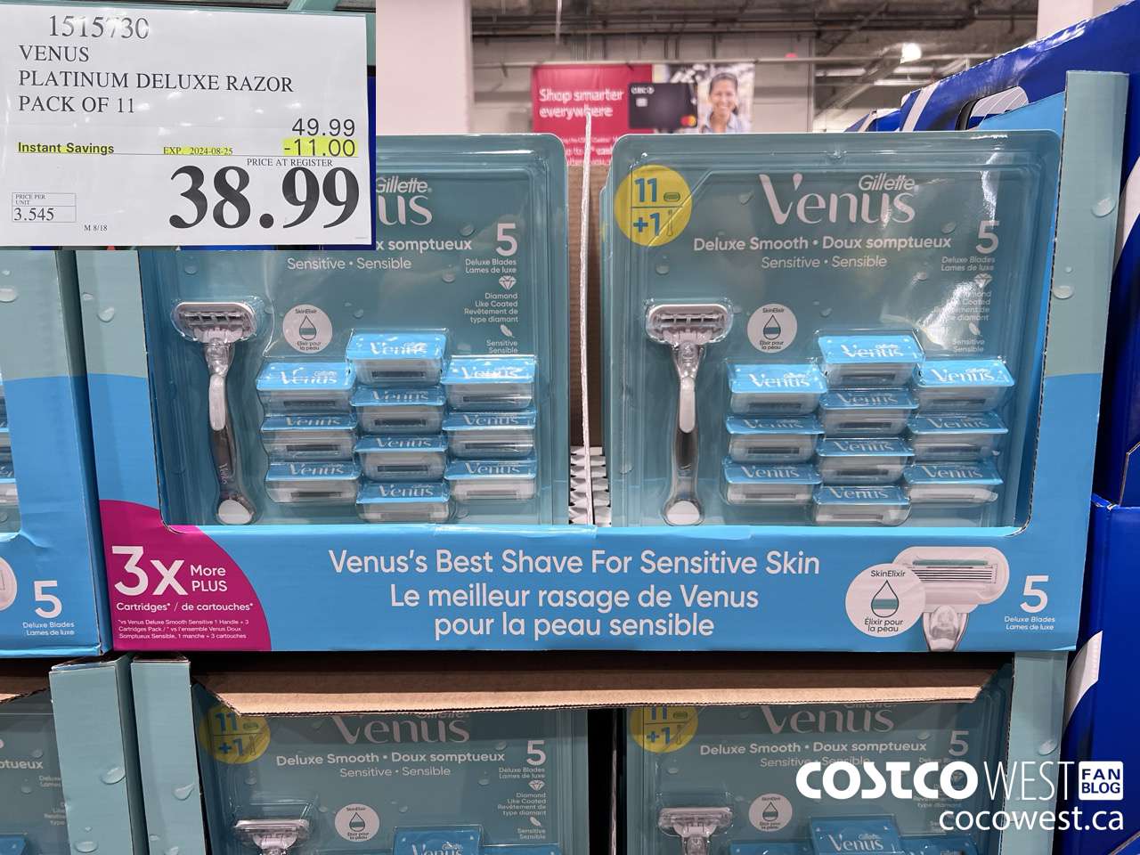 1515730 VENUS PLATINUM DELUXE RAZOR PACK OF 11 ($11.00 INSTANT SAVINGS EXPIRES ON 2024-08-25) $38.99
