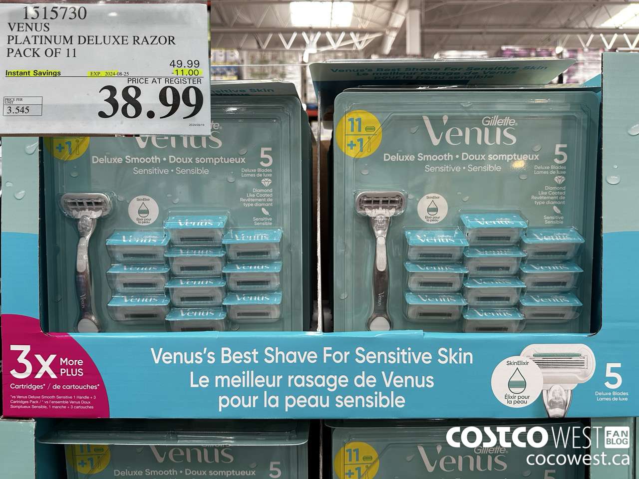 1515730 VENUS PLATINUM DELUXE RAZOR PACK OF 11 ($11.00 INSTANT SAVINGS EXPIRES ON 2024-08-25) $38.99