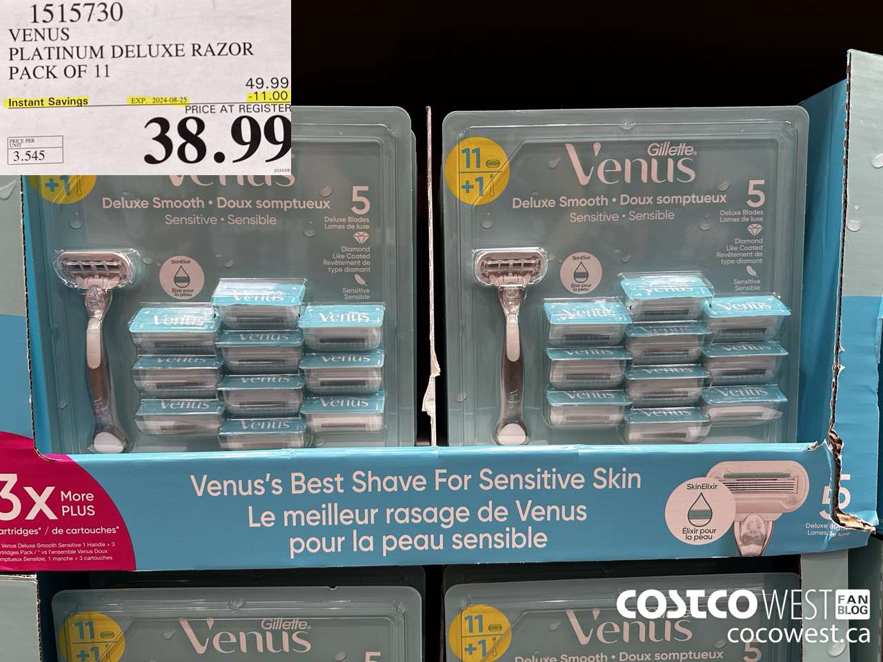 1515730 VENUS PLATINUM DELUXE RAZOR PACK OF 11 ($11.00 INSTANT SAVINGS EXPIRES ON 2024-08-25) $38.99