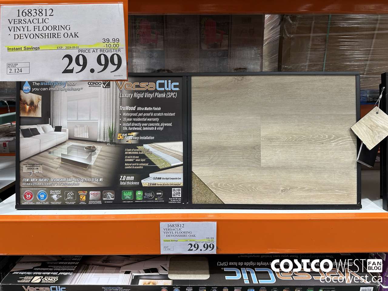 1683812 VERSACLIC VINYL FLOORING DEVONSHIRE OAK ($10.00 INSTANT SAVINGS EXPIRES ON 2024-09-01) $29.99