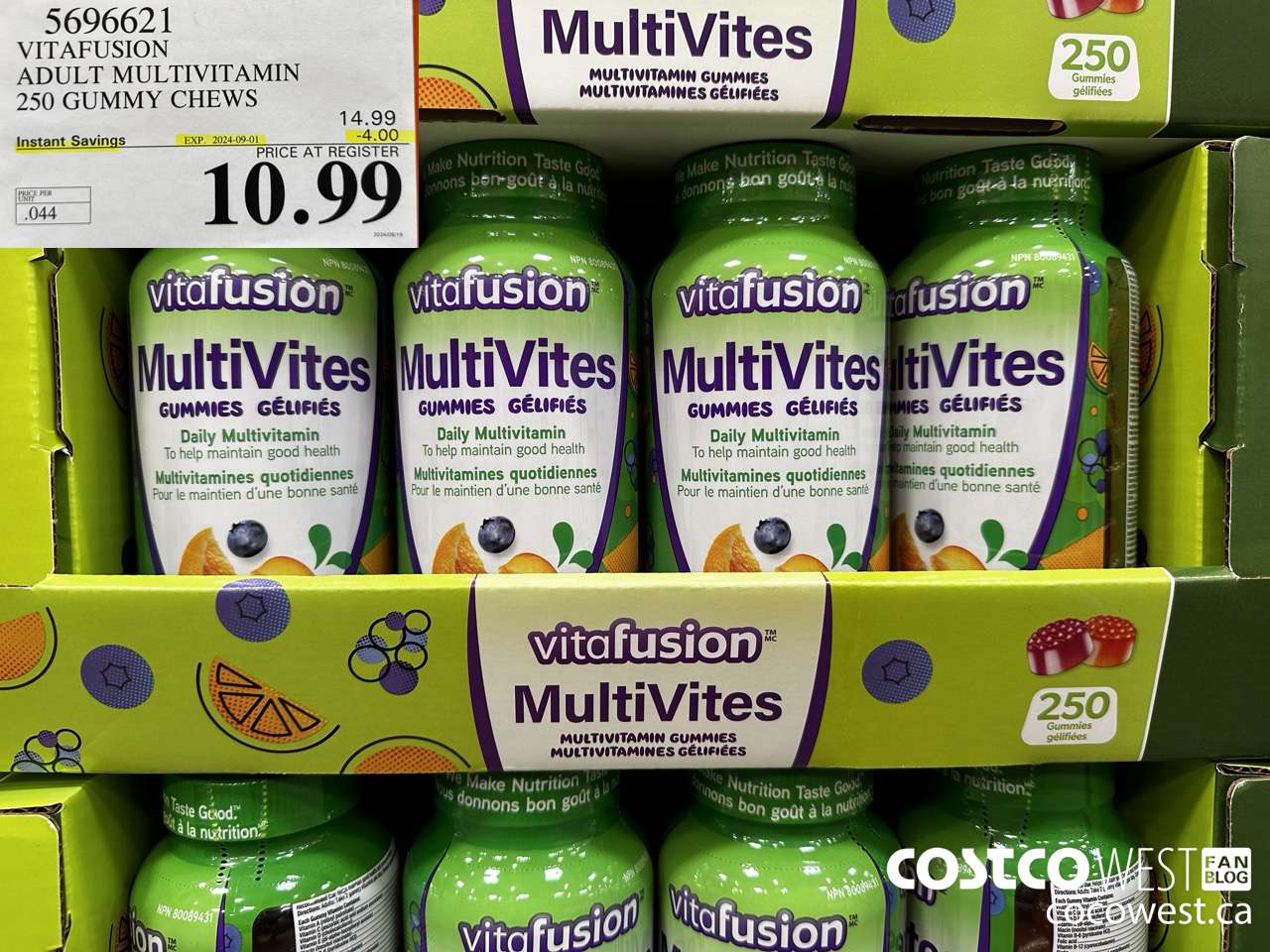 569662 VITAFUSION ADULT MULTIVITAMIN 250 GUMMY CHEWS ($4.00 INSTANT SAVINGS EXPIRES ON 2024-09-01) $10.99