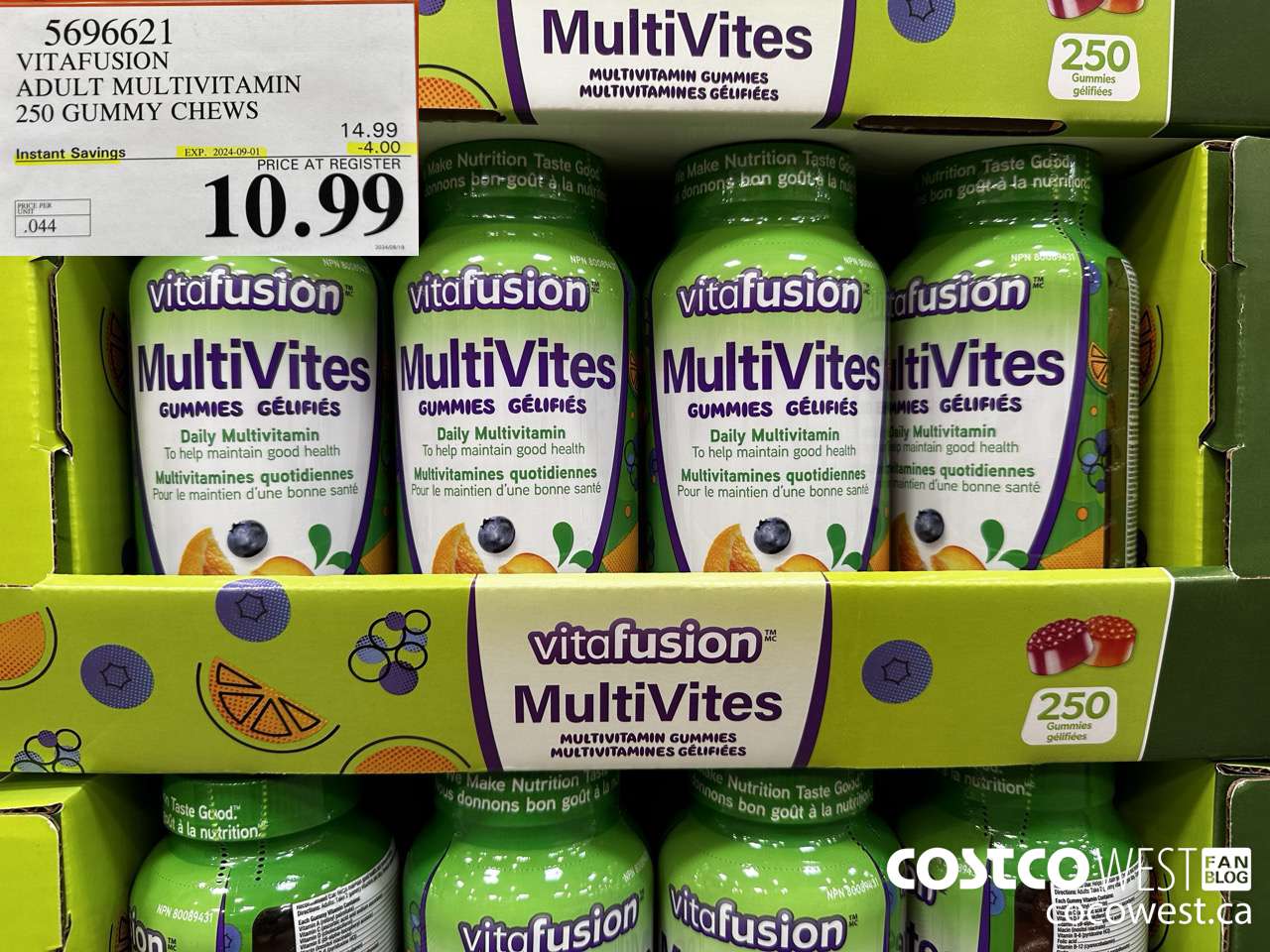 569662 VITAFUSION ADULT MULTIVITAMIN 250 GUMMY CHEWS ($4.00 INSTANT SAVINGS EXPIRES ON 2024-09-01) $10.99