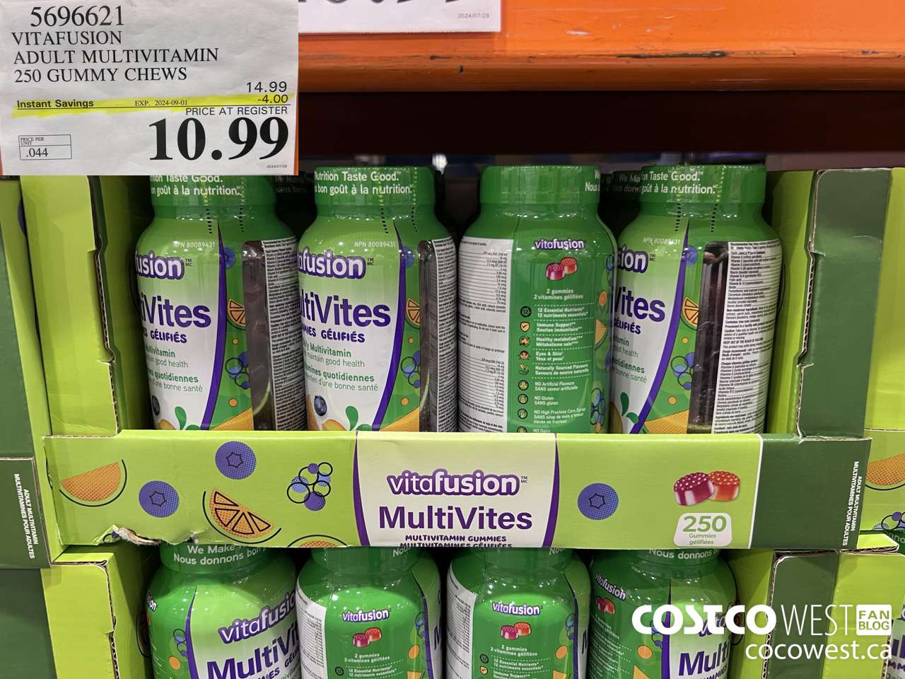 5696621 VITAFUSION ADULT MULTIVITAMIN 250 GUMMY CHEWS ($4.00 INSTANT SAVINGS EXPIRES ON 2024-09-01) $10.99