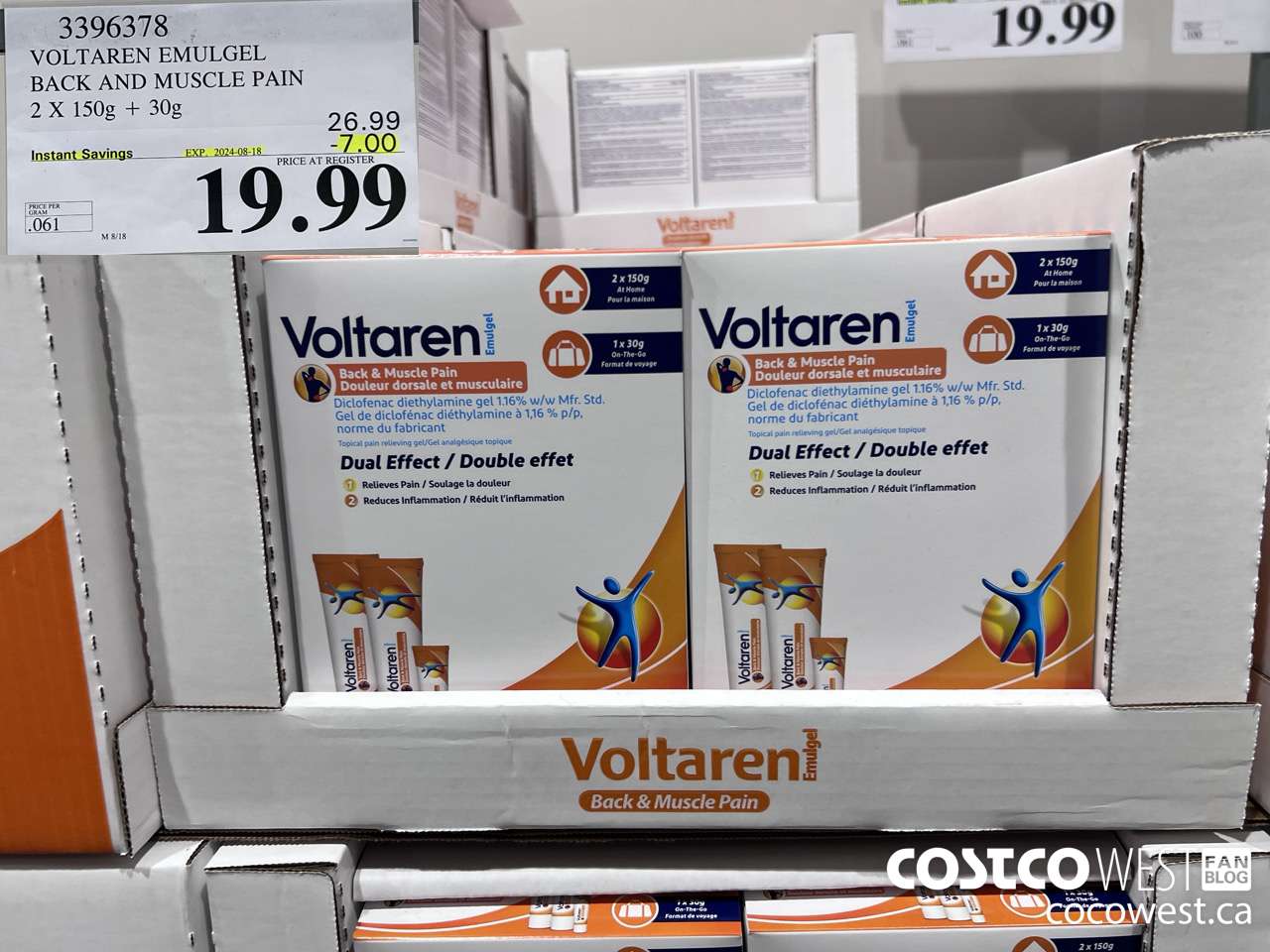 3396378 VOLTAREN EMULGEL BACK AND MUSCLE PAIN 2 X 150g + 30g ($7.00 INSTANT SAVINGS EXPIRES ON 2024-08-18) $19.99
