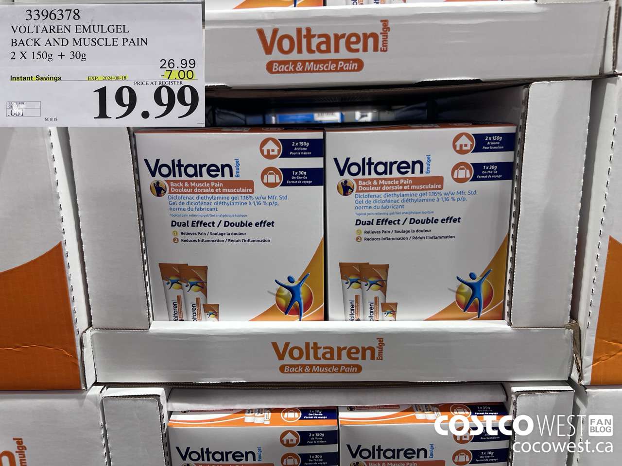 3396378 VOLTAREN EMULGEL BACK AND MUSCLE PAIN 2 X 150g + 30g ($7.00 INSTANT SAVINGS EXPIRES ON 2024-08-18) $19.99