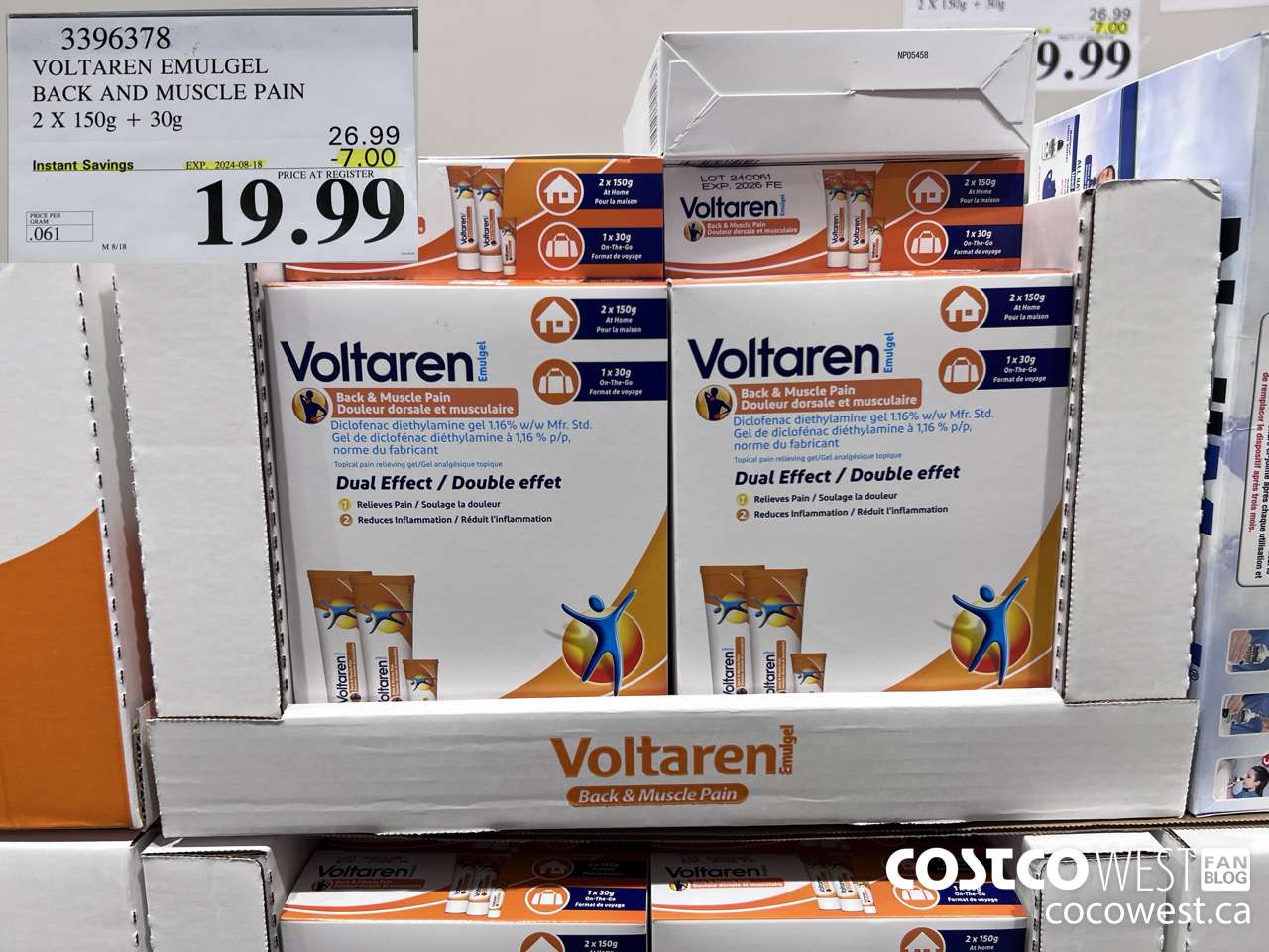 3396378 VOLTAREN EMULGEL BACK AND MUSCLE PAIN 2 X 150g + 30g ($7.00 INSTANT SAVINGS EXPIRES ON 2024-08-18) $19.99