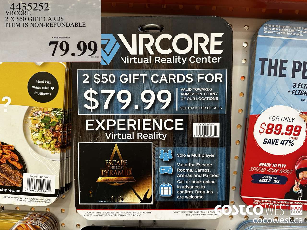 4435252 VRCORE 2 X $50 GIFT CARDS ITEM IS NON-REFUNDABLE $79.99