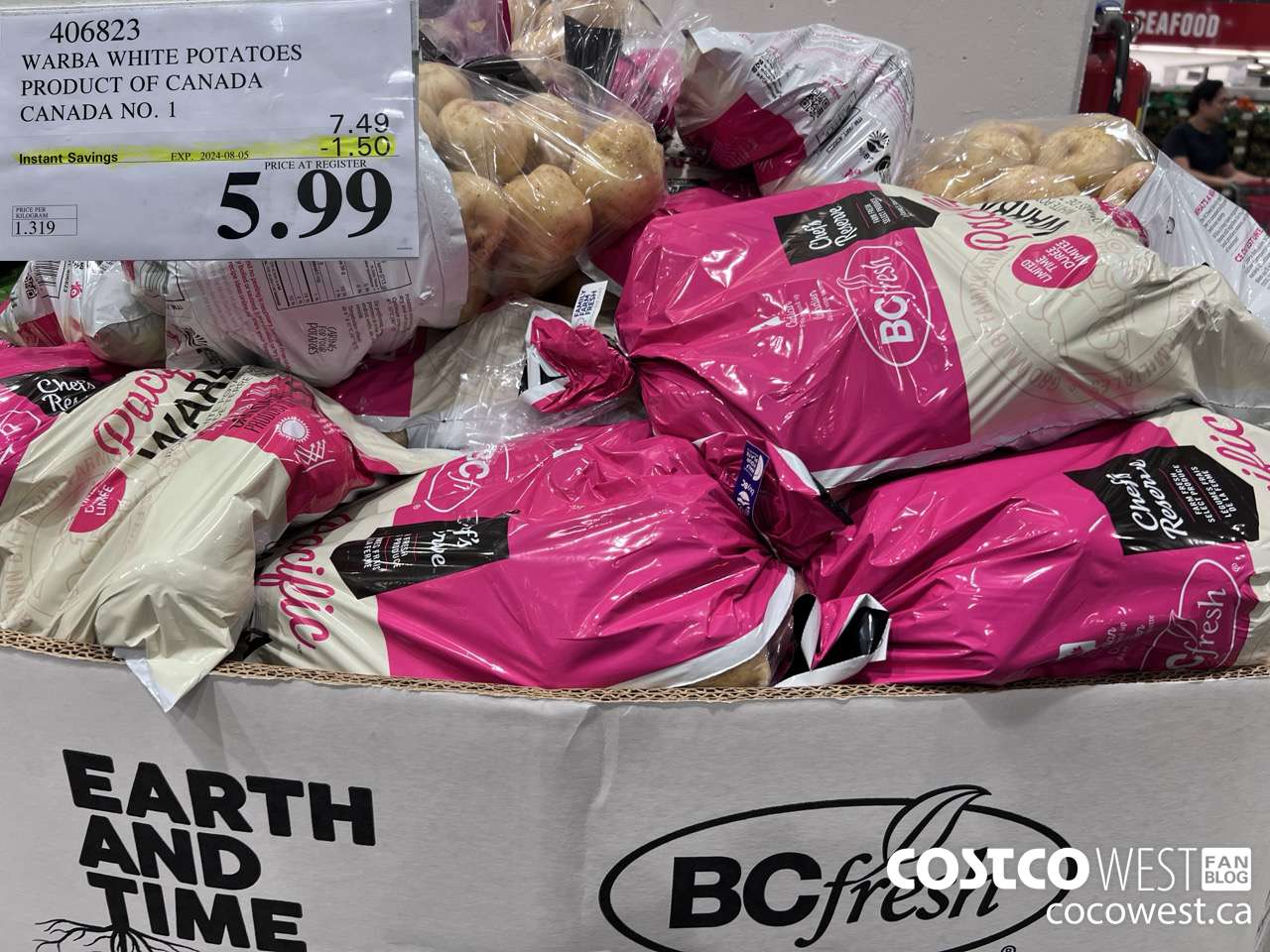 406823 WARBA WHITE POTATOES PRODUCT OF CANADA CANADA NO. 1 ($1.50 INSTANT SAVINGS EXPIRES ON 2024-08-05) $5.99