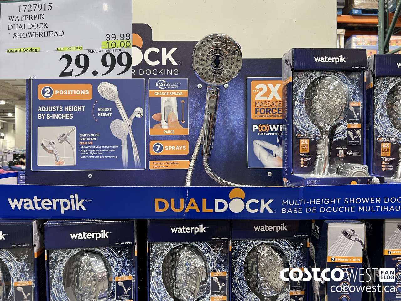 1727915 WATERPIK DUALDOCK SHOWERHEAD ($10.00 INSTANT SAVINGS EXPIRES ON 2024-09-01) $29.99