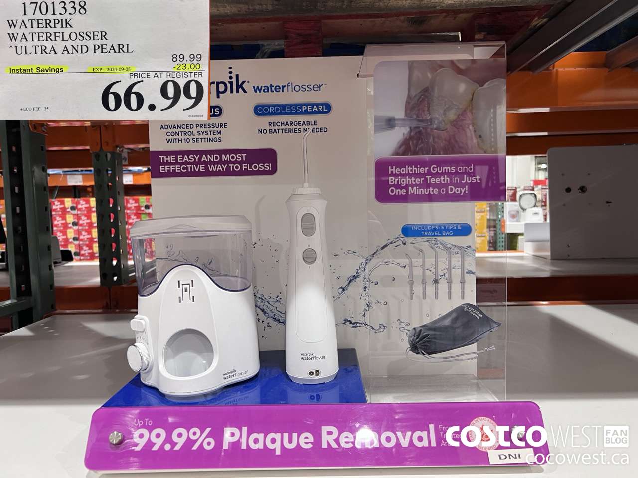 1701338 WATERPIK WATERFLOSSER ULTRA AND PEARL ($23.00 INSTANT SAVINGS EXPIRES ON 2024-09-08) $66.99