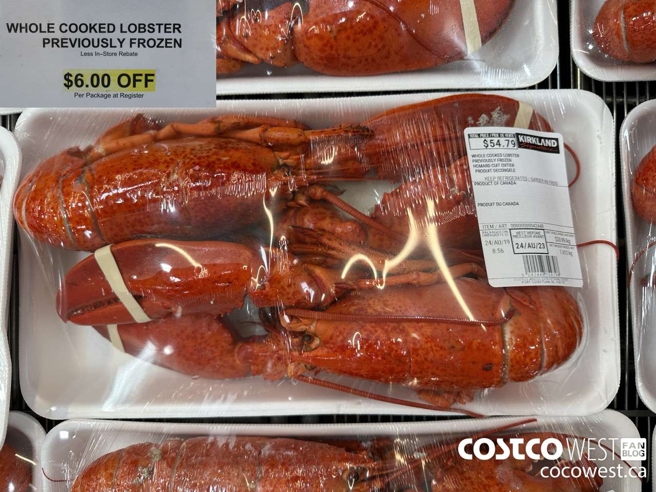 42448 WHOLE COOKED LOBSTER PREVIOUSLY FROZEN ($6.00 INSTANT SAVINGS)