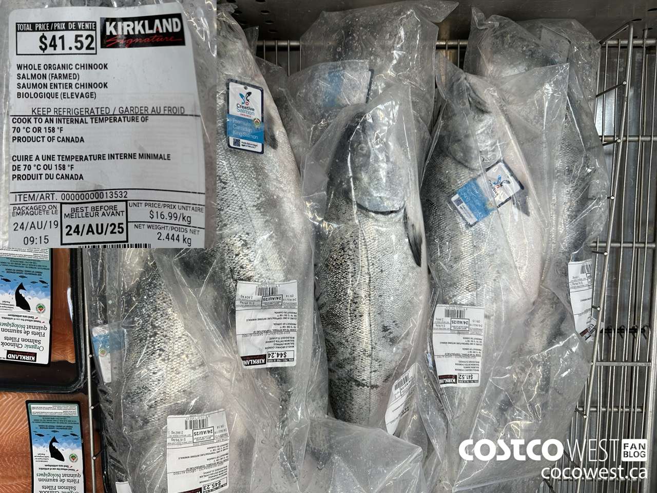 13532 WHOLE ORGANIC CHINOOK SALMON (FARMED) $16.99