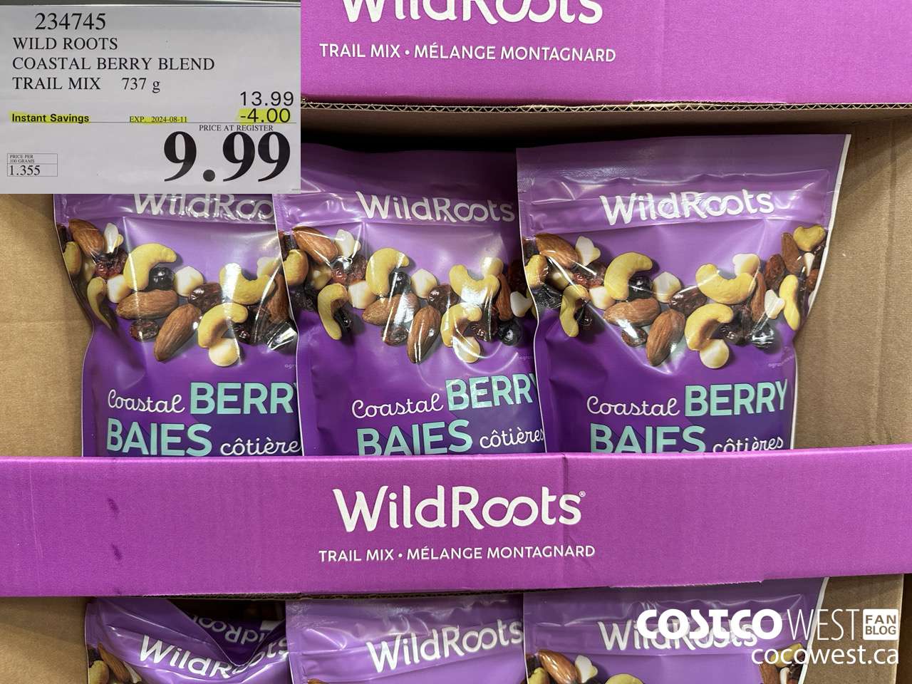 234745 WILD ROOTS COASTAL BERRY BLEND TAIL MIX 737 G ($4.00 INSTANT SAVINGS EXPIRES ON 2024-08-11) $9.99