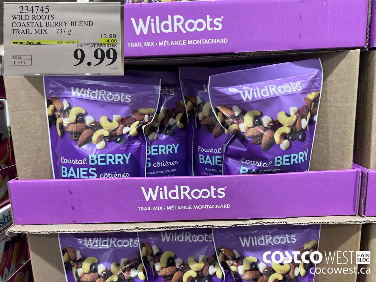 234745 WILD ROOTS COASTAL BERRY BLEND TAIL MIX 737 G ($4.00 INSTANT SAVINGS EXPIRES ON 2024-08-18) $9.99