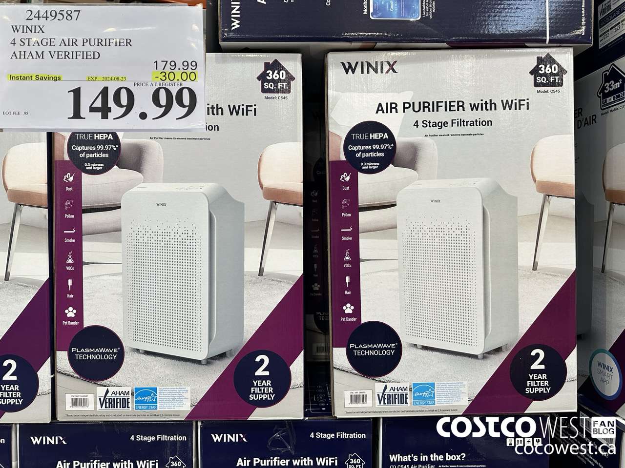 2449587 WINIX 4 STAGE AIR PURIFIER AHAM VERIFIED ($30.00 INSTANT SAVINGS EXPIRES ON 2024-08-23) $149.99