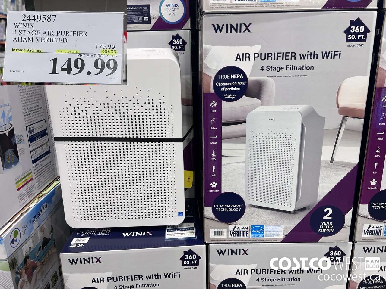 2449587 WINIX 4 STAGE AIR PURIFIER AHAM VERIFIED ($30.00 INSTANT SAVINGS EXPIRES ON 2024-08-23) $149.99