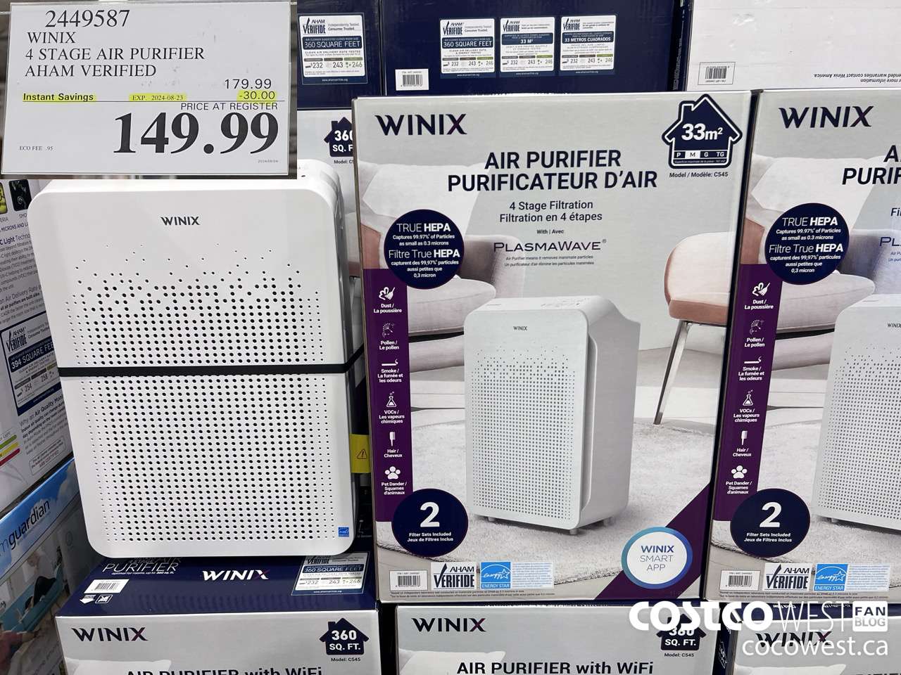 2449587 WINIX 4 STAGE AIR PURIFIER AHAM VERIFIED ($30.00 INSTANT SAVINGS EXPIRES ON 2024-08-23) $149.99