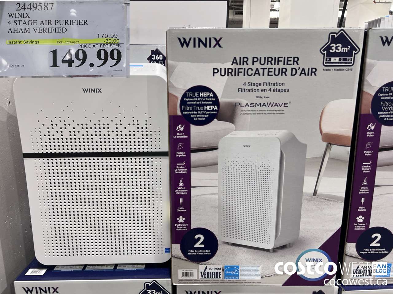 2449587 WINIX 4 STAGE AIR PURIFIER AHAM VERIFIED ($30.00 INSTANT SAVINGS EXPIRES ON 2024-08-23) $149.99