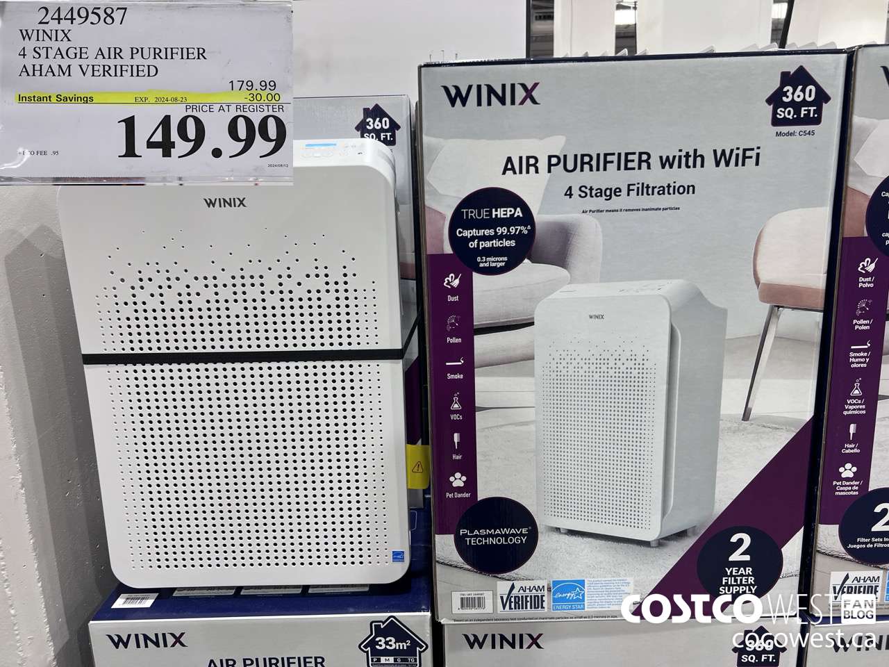 2449587 WINIX 4 STAGE AIR PURIFIER AHAM VERIFIED ($30.00 INSTANT SAVINGS EXPIRES ON 2024-08-23) $149.99