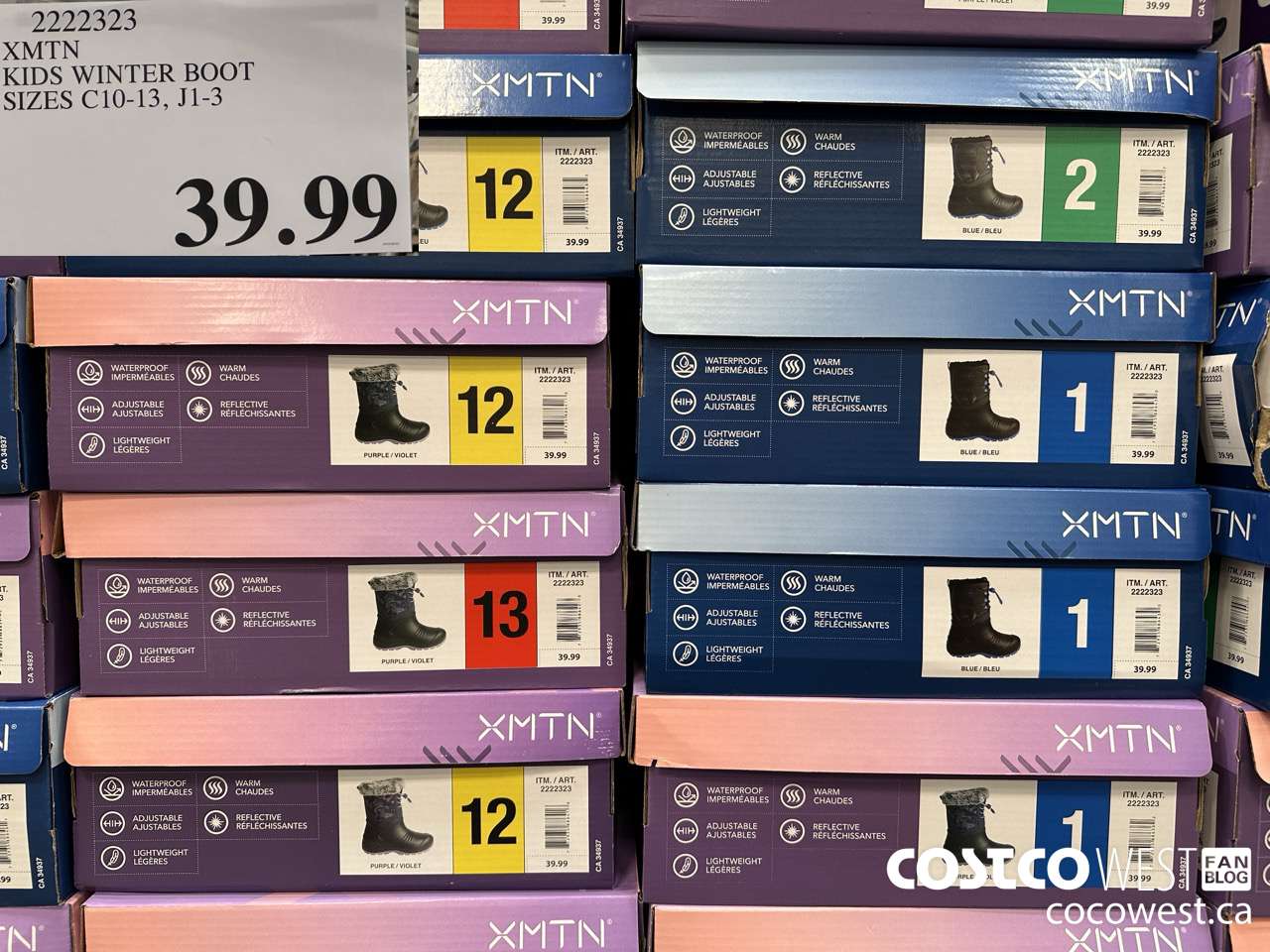 2222323 XMTN KIDS WINTER BOOT SIZES C10-13, J1-3 $39.99